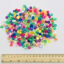 Mixed Pony Bead Selection in Clear Storage Tube with a choice of Colourful Cords & Elastic Included - Jewellery Making Kit