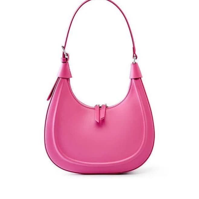 Sleek Elegance Leather Hobo Shoulder Bag