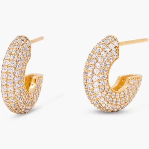 Brook & York Women's Gold Plated Marley Vermeil Huggies Earrings