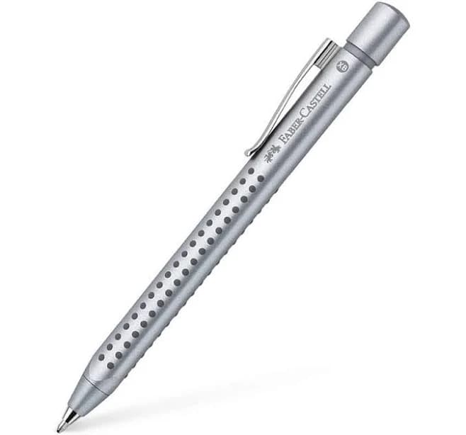 FABER-CASTELL Grip 2011 Black Ink Ballpoint Pen (Silver)