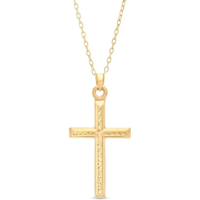 Zales 10K Gold Diamond-Cut Cross