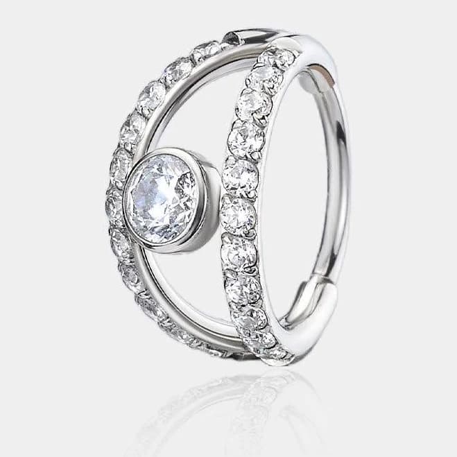 Oufer Double Row CZ Nose Ring