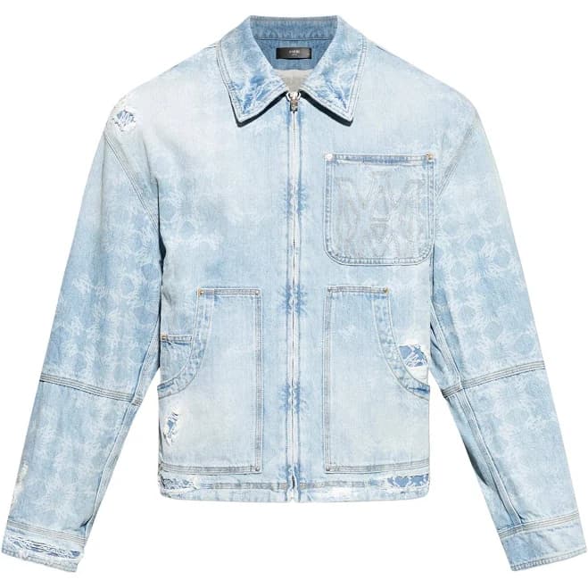 Amiri Men's Distressed Denim Trucker Jacket