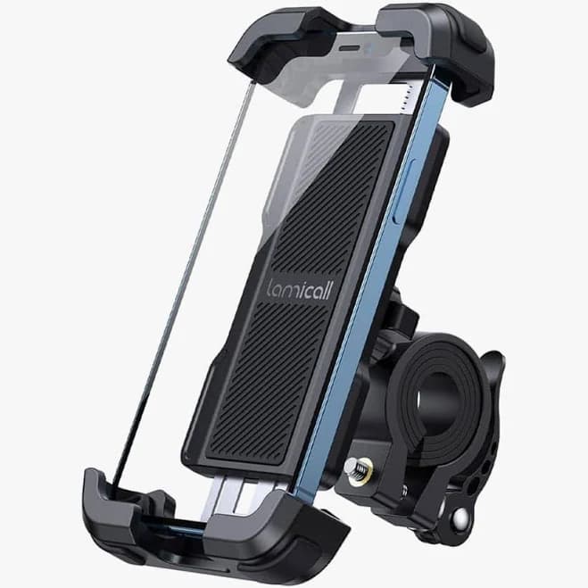 Adjustable Phone Mount for Bike, Scooter, Motorcycle with Securely Wrapped, 2025 Universal 360° Handlebar Phone Cradle Clip for iPhone 17/16/15/14/13/
