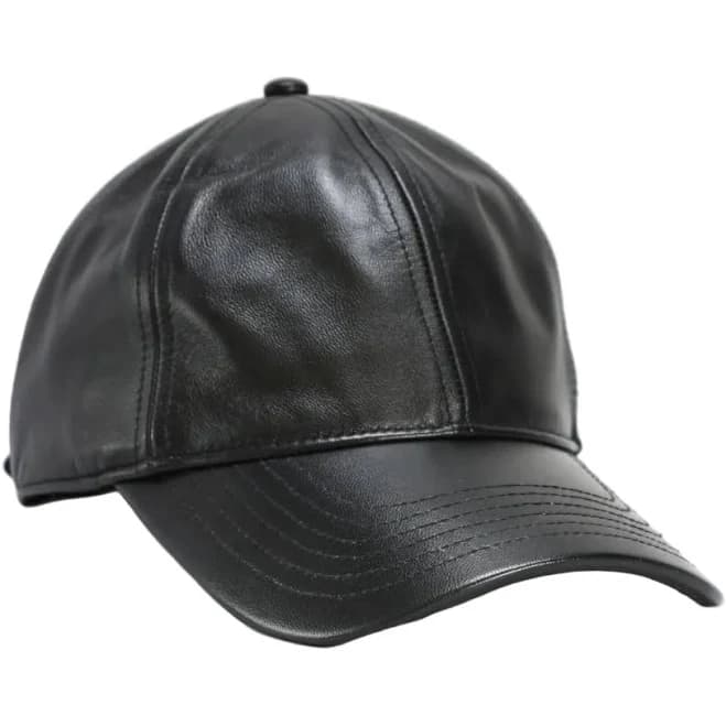 Lambskin Leather Speckled Suede Baseball Hat