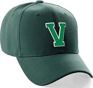 Classic Baseball Hat Custom A to Z Initial Team White Green Letter
