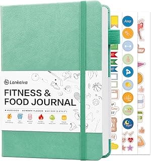 Food Journal & Workout Log Book: Daily Fitness Tracker & Food Diary with Calorie Counter | Exercise Planner Fitness Journal for Gym, Yoga, Weight Loss Goals | Workout Essentials for Women & Men, Green