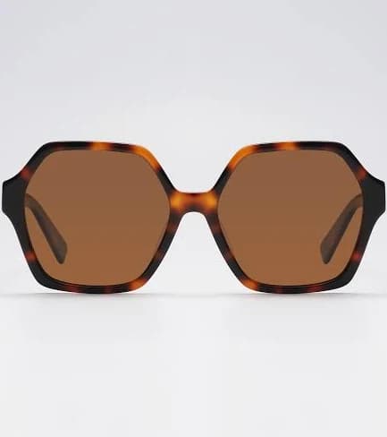 Fangyan | Hexagonal Tortoiseshell Brown Sunglasses