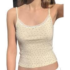 kiobrvhe Women's Solid Color Sexy Spaghetti Strap Sequins Camisole Top V Neck Party Sleeveless Tank Tops Clubwear (A White,XS,US,Alpha,X-Small,Regular,Regular) at Amazon Women's Clothing store