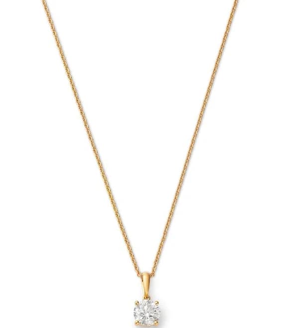 Bloomingdale's 18K Yellow Gold 0.75 Tcw Diamond Solitaire Pendant Necklace