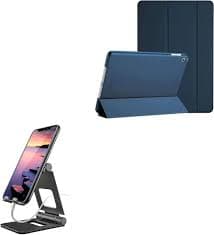 Amazon.com: ProCase iPad 10.2 7th Generation Navy Slim Hard Shell Case Bundle with Black Foldable Cell Phone/Tablet Stand : Electronics