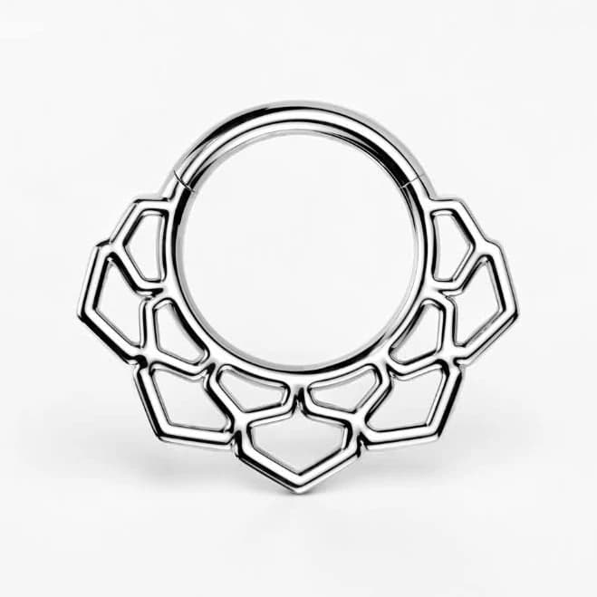 Florindra Lotus Septum Ring Silver
