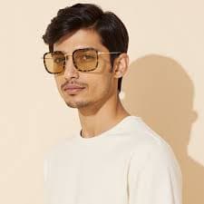 Brown Demi Gold Full Rim Square Vincent Chase Polarized Sun Metal VC S000706 Sunglasses