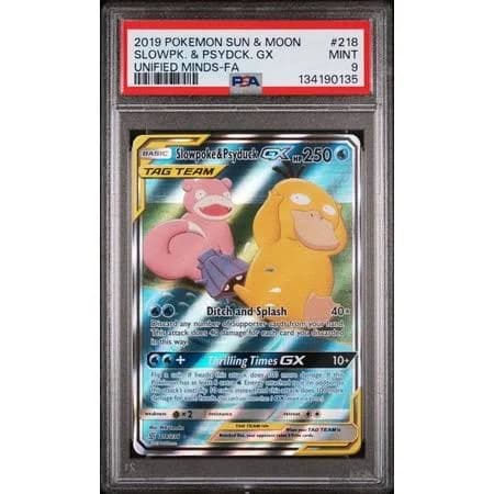 2019 Pokemon Sun and Moon Unified Minds Psyduck/Slowpoke Gx #218 PSA 9, Other