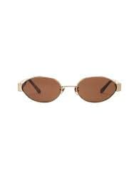 Linda Farrow Sadie Sunglasses in Light Gold, Tortoise Shell, & Brown | FWRD