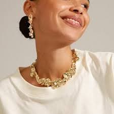 Amazon.com: MSSIEJEW Irregular Lava Choker Gold Necklace Gold Statement Choker Necklace for Women Chunky Liquid Dripping Metal Buckle Collar Necklace Chunky Gold Necklace (2Pcs): Clothing, Shoes & Jewelry