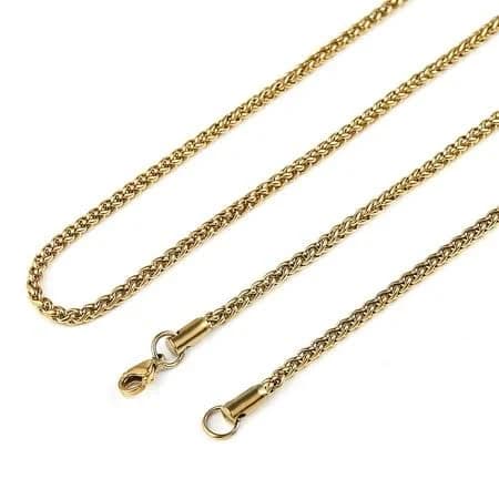 Hzman Stainless Steel Wheat Chain Necklace