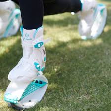 Fit Boots® X-Bound White/Aqua – Premium Rebound Fitness & Jump Boots