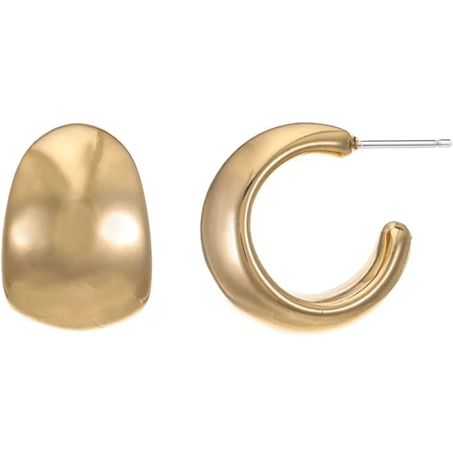 Time and Tru Women's Thick Gold-Tone Hoop Earrings