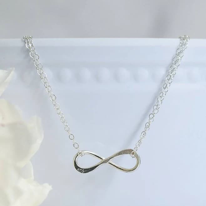 Silver Infinity Necklace Sterling Silver Layering Jewelry