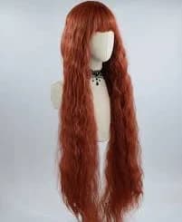 40 Inch Long Curly Orange Synthetic Wig HW262