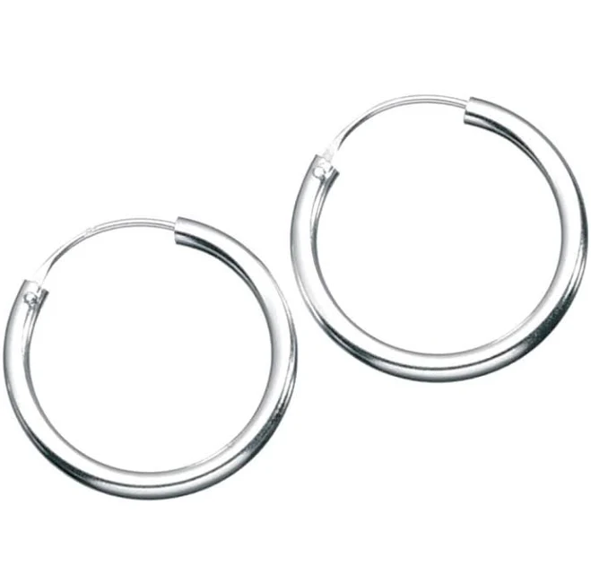 Sterling Silver Chunky Sleeper Hoop Earrings