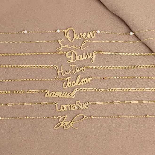 14K Solid Gold Personalized Name Necklace