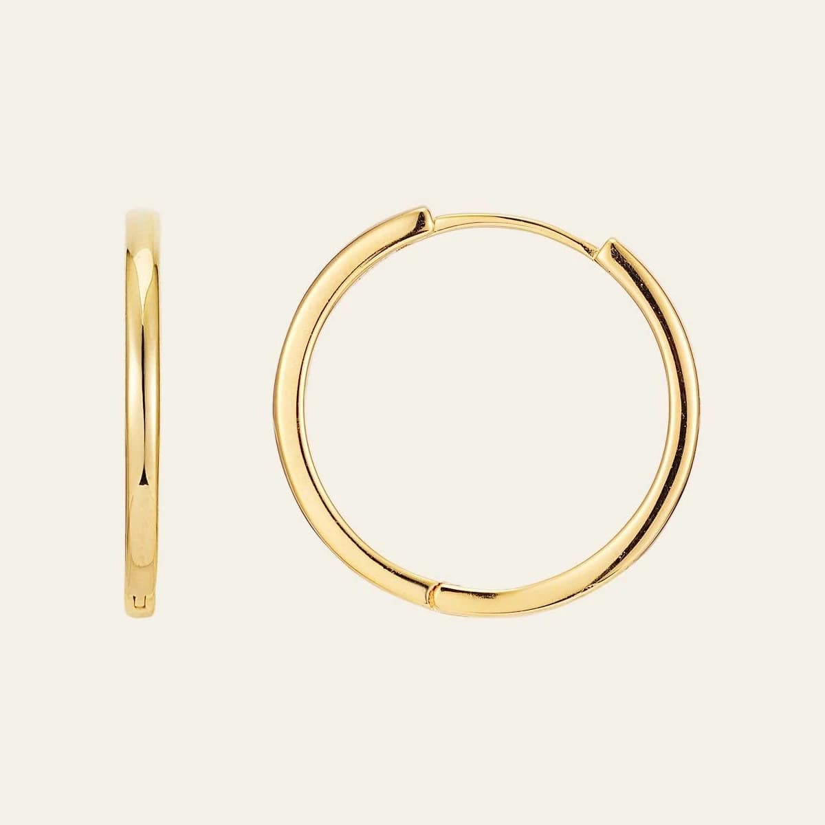 Thin 14K Gold Hoop Earrings for Women Medium – CÁMELLIA NYC