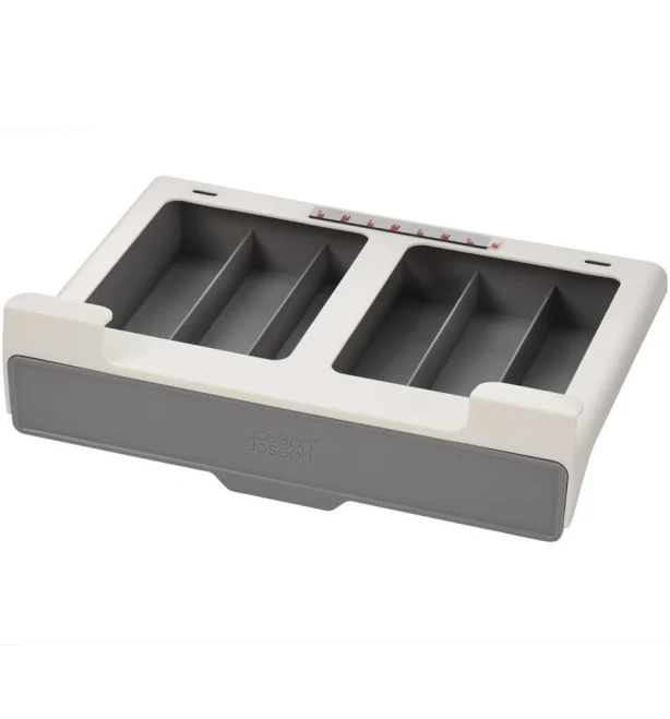 Joseph Joseph CupboardStore Under Shelf Drawer Kitchen Cabinet Storage Organizer, Space Saving, Gray/ White