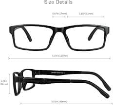 Amazon.com: VisionGlobal Blue Light Blocking Glasses for Women/Men, Anti Eyestrain, Computer Reading, TV Glasses, Stylish Square Frame, Anti Glare(Black,+3.75 Magnification) : Health & Household