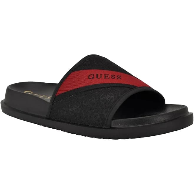 GUESS Men's Vellden Slip-on Lifted Leather Slides