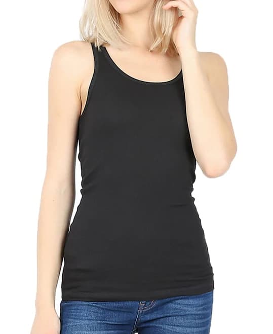 Zenana Women's Lightweight Cotton Scooped Neckline Tank Top