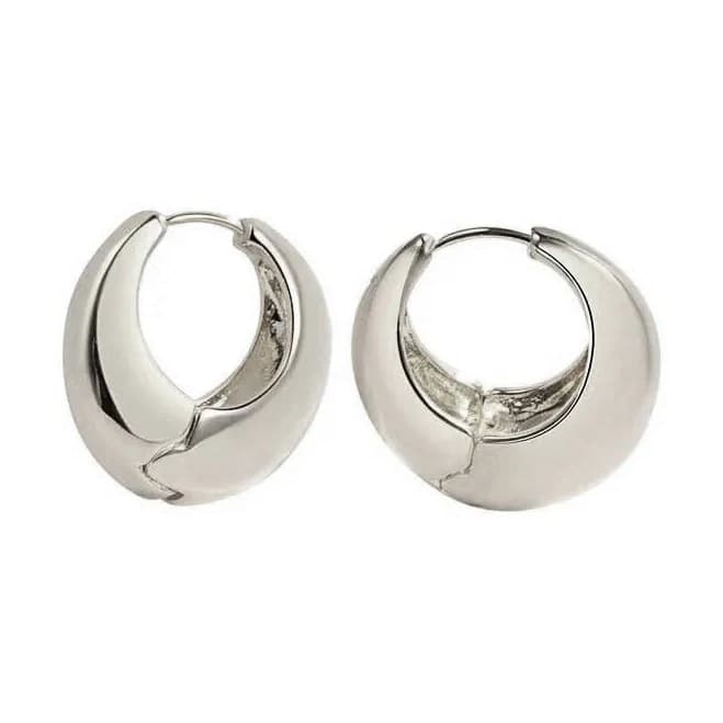 18K Gold Plated Chunky Round Dome Huggie Earrings