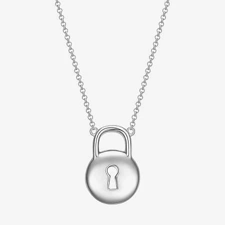 Sterling Silver Round Pendant Necklace