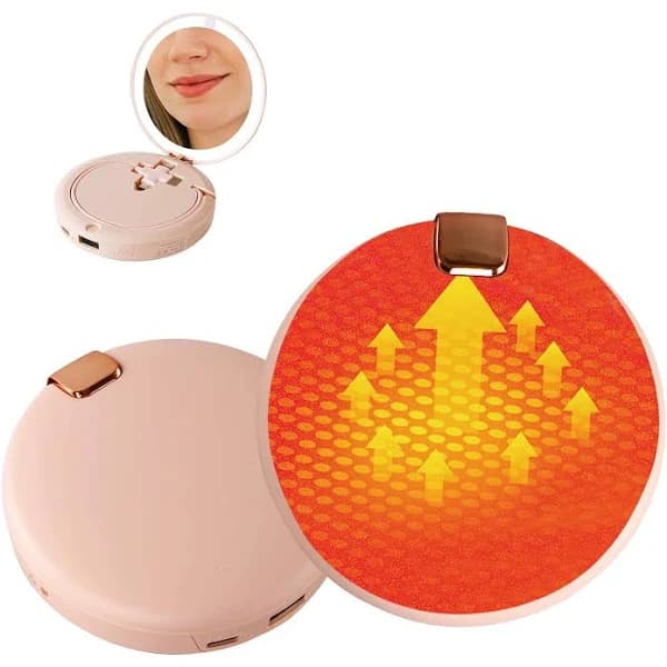Rechargeable Hand Warmers 2 Pack with LED Lighted Makeup Mirror, 3-in-1 Charging Cable and Reusable Hand Warmers for Women, Men, Outdoor and