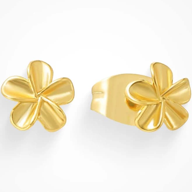 Hibiscus Gold Earrings