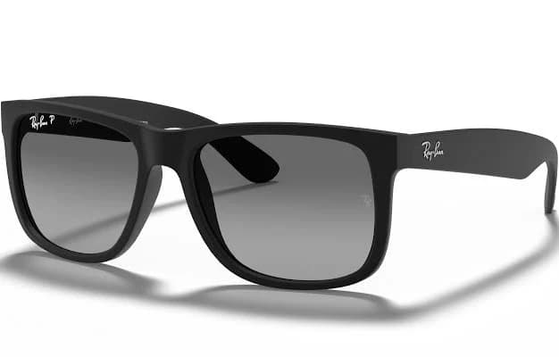 Ray-Ban Sunglasses Man Justin Classic Polarized - Black Frame Grey Lenses 54-16