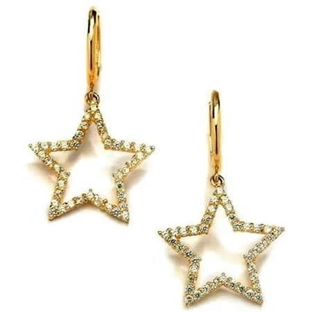 14K Solid Yellow Gold Simulated Round Brilliant Melee Diamond Prong Set