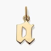 Mejuri Gold Gothic Letter Pendant Personalized Jewelry for Customization
