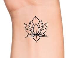 Lotus Outline Temporary Tattoo / Floral Tattoo / Flower Tattoos - Etsy