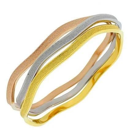 edforce Women's Stainless Steel Glitter Stackable Bangle Bracelets