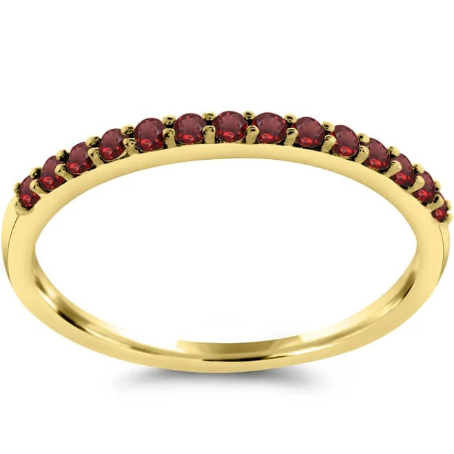 10K Yellow Gold Stackable Garnet