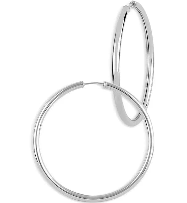 Bloomingdale's Fine Collection Sterling Silver Endless Large Hoop Earrings
