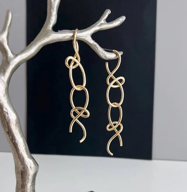 Modern Geometric Long Drop Earrings