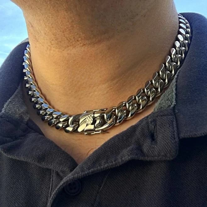 18" Stainless Steel Cuban Choker Chain