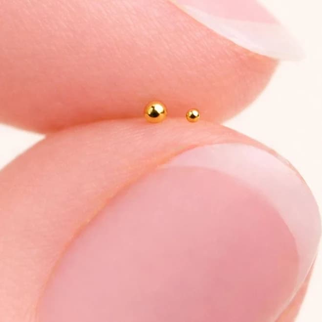 Dainty Minimalist Gold Filled Ball Nose Stud