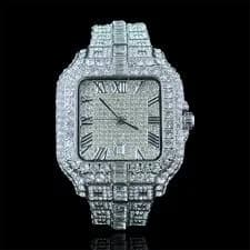 King Square Roman Fully Iced Watch