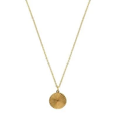 Adornia Women's 14K Gold Plated Water Resistant Medallion Burst Pendant