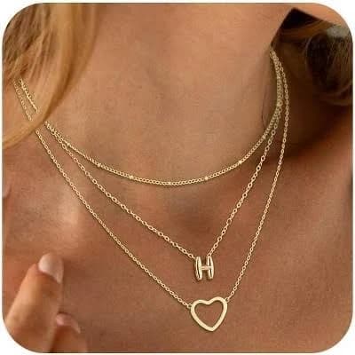 14K Gold Plated Personalized Initial Necklace