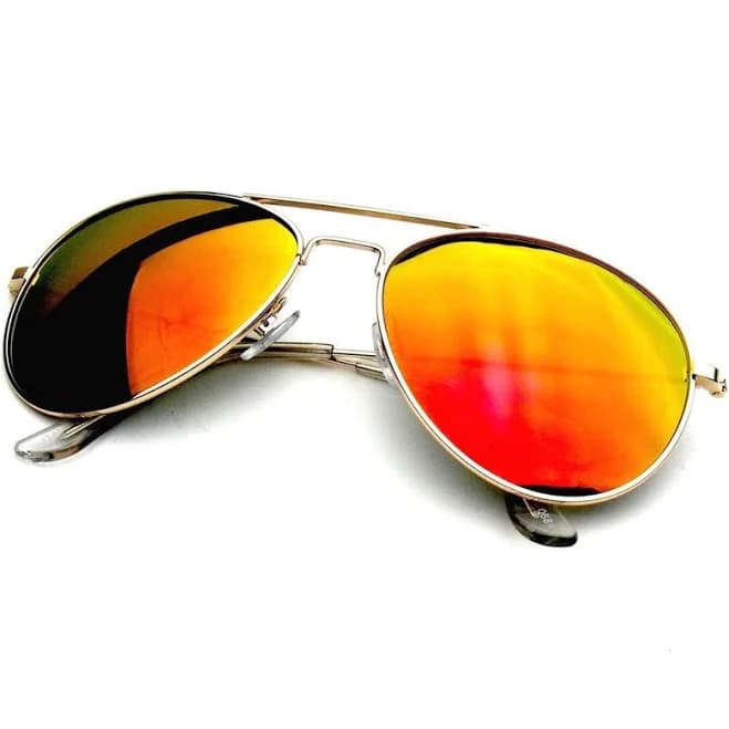 Emblem Eyewear Premium Classic Metal Aviator Sunglasses with Reflective Mirror Lens